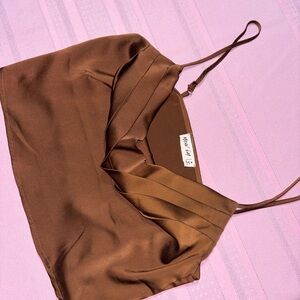 Brown Satin Camisole Top